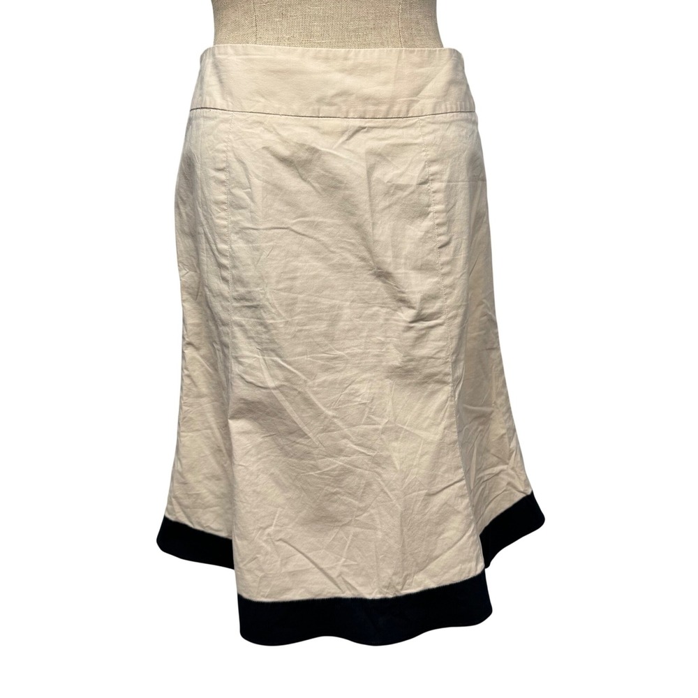 VTG 00s Gap Women 2 Skirt Beige A Line Flared Knee Preppy Office Neutral Minimal
